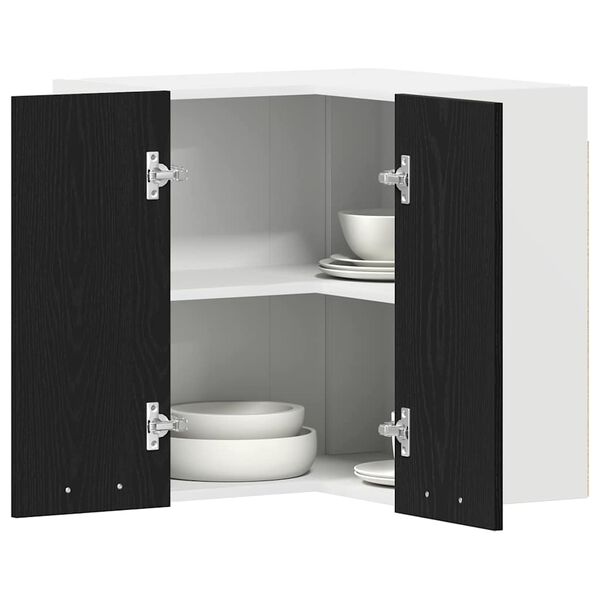 vidaXL Hangkast Lyon Zwart Eiken 57 x 57 x 60 cm Bewerkt hout