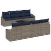 vidaXL Bankstel met kussen 9 pcs Grijs en Marineblauw poly rattan