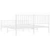 vidaXL Bedframe met hoofd- en voeteneinde metaal wit 180x200 cm
