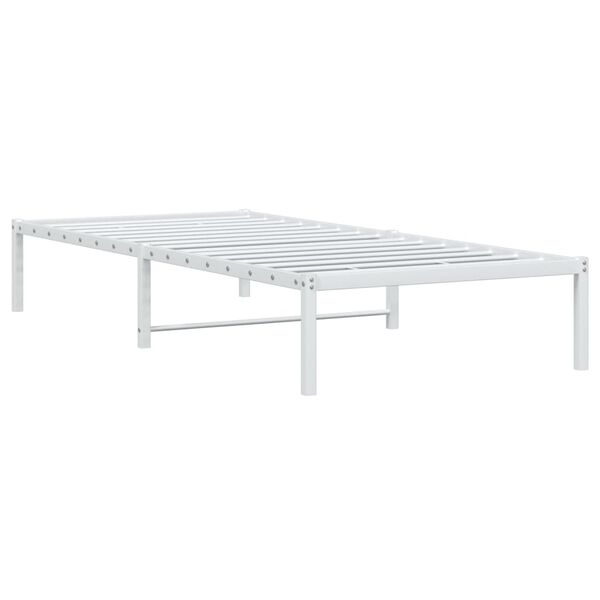 vidaXL Bedframe metaal wit 90x190 cm