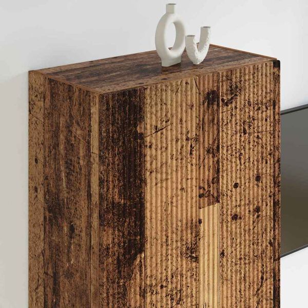 vidaXL TV-wandkast Oud Hout 59,5 x 31 x 100 cm Bewerkt hout