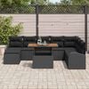 vidaXL Tuin Sofa Set met opslag 9 pcs Zwart Poly riet