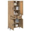 vidaXL Hoge kast met lade 2 pcs Artisan Eiken Bewerkt hout
