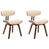 vidaXL Eetkamerstoelen 2 st gebogen hout en kunstleer cr&egrave;mekleurig