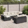 vidaXL 11-delige Loungeset met kussens poly rattan zwart