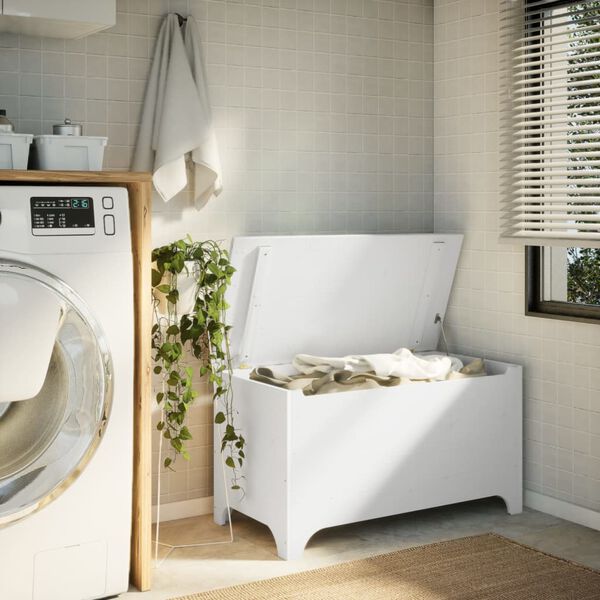 vidaXL Opbergbox met deksel RANA 100x49x54 cm massief grenenhout wit
