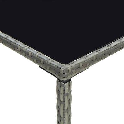 vidaXL 3-delige Tuinbarset met kussens poly rattan grijs
