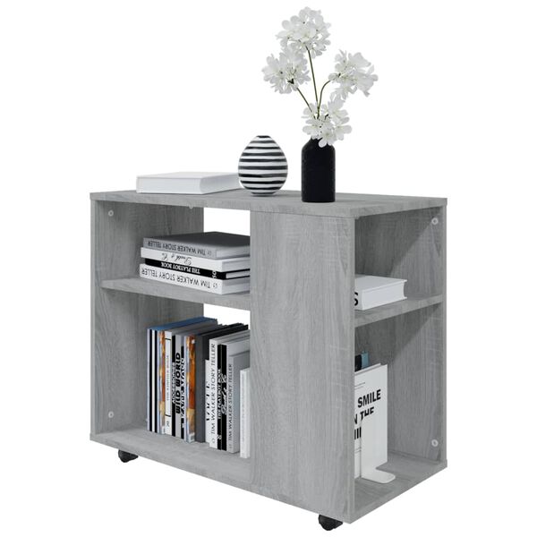 vidaXL Bijzettafel 70x35x55 cm bewerkt hout grijs sonoma eikenkleurig