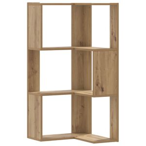 vidaXL Boekenkast 3-laags hoek 50x50x102 cm hout artisanaal eikenkleur