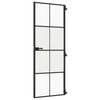 vidaXL Binnendeur smal 76x201,5 cm gehard glas en aluminium zwart
