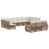 vidaXL Tuinbankenset 13 st Beige en Cr&egrave;me Wit poly rattan