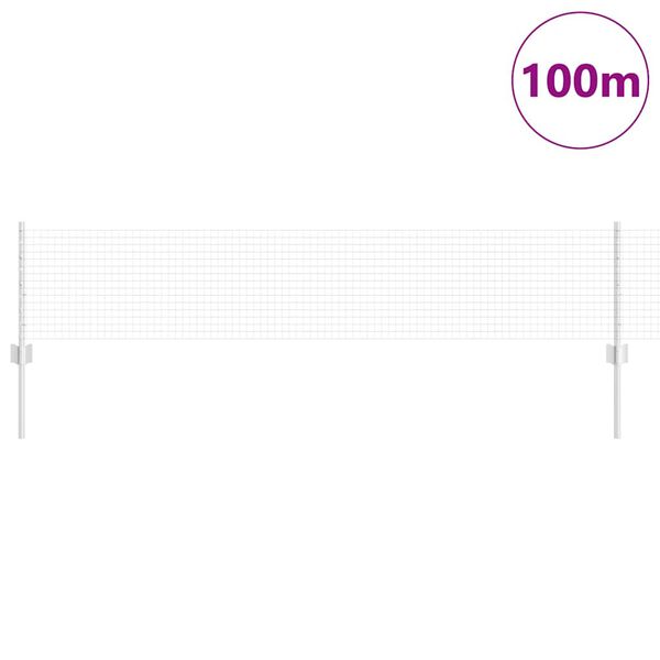 vidaXL Hek met Paal Zilver 0,4 x 100 m Staal