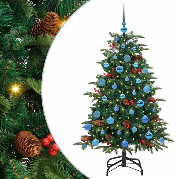 vidaXL Kunstkerstboom Groen 150 cm PVC en Metaal en Plastic