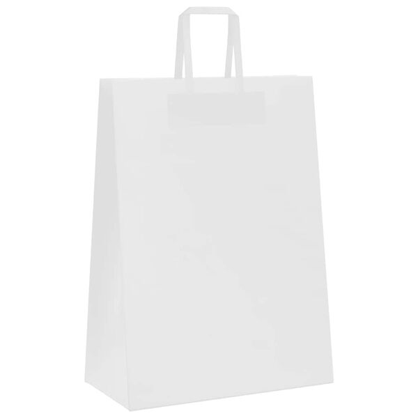 vidaXL Papieren zakken 50 st met hengsels 32x17x44 cm wit