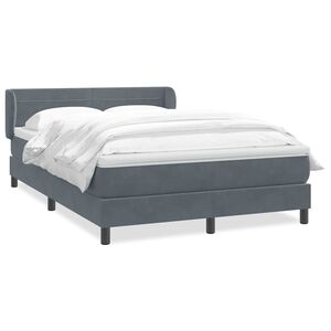 vidaXL Boxspring met matras fluweel donkergrijs 140x220 cm