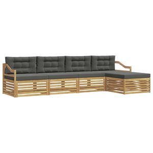 vidaXL Buiten bankenset 5 st Wit en antracietkleurig Polyester