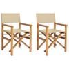 vidaXL Eetkamerstoel Bruin en beige 56 x 54 x 87 cm Massief Teakhout