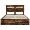 vidaXL Opslag bed met lade Gerookt eiken 160 x 200 cm Bewerkt hout