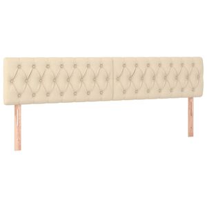 vidaXL Hoofdborden 200x7x78/88 cm stof cr&egrave;mekleurig