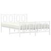 vidaXL Bedframe met hoofd- en voeteneinde metaal wit 140x190 cm