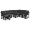 vidaXL Buiten bankenset met kussen 8 pcs Zwart Polyester