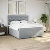 vidaXL Boxspring met matras stof lichtgrijs 180x200 cm