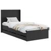 vidaXL Bedframe met opbergruimte en hoofdbord Zwart 90 x 190 cm