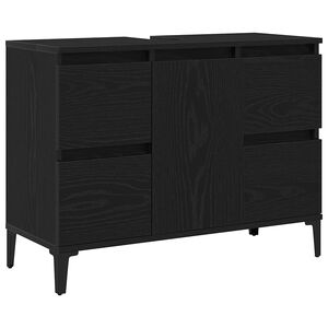 vidaXL Badkamertenk te kast Zwart Eiken 80 x 33 x 60 cm Bewerkt hout