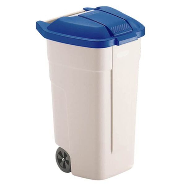 Rubbermaid Container met deksel 100 L blauw en beige