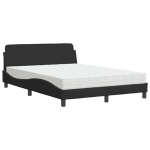 vidaXL Bed met matras "Dover" fluweel zwart 120x200 cm