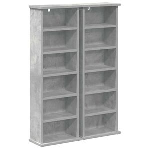 vidaXL CD Kast 2 st Betongrijs 60 x 17 x 92 cm Bewerkt hout