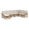 vidaXL Buiten bankenset 8 pcs Natuurlijk en Cr&egrave;me Wit Polyester