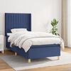vidaXL Boxspring met matras stof blauw 80x200 cm
