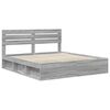 vidaXL Bedframe Grijs Sonoma 180 x 200 cm Massief grenenhout