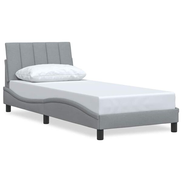 vidaXL Bedframe zonder matras "Hanko" 90x200 cm stof lichtgrijs