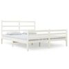 vidaXL Bedframe massief grenenhout wit 150x200 cm