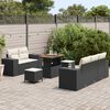 vidaXL Tuin Sofa Set met kussen 8 pcs Zwart en Cr&egrave;me Poly Rattan