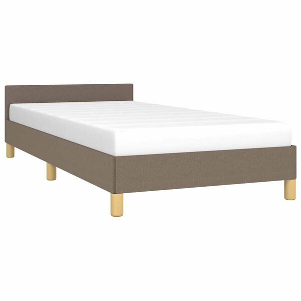 vidaXL Bedframe met hoofdeinde zonder matras 90x200 cm stof taupe