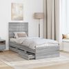 vidaXL Bedframe met lade Grijs Sonoma 75 x 190 cm Ingenieurshout
