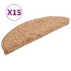 vidaXL Trapmatten 15 st 56x17x3 cm beige halfrond