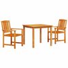 vidaXL Tuin eettafelset 3 st Bruin Massief Acaciahout