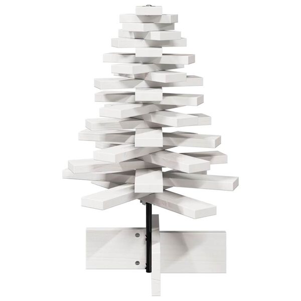 vidaXL Kerstdecoratie kerstboom 60 cm massief grenenhout wit