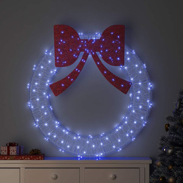 vidaXL Krans met 150 LED Blauw 120 cm Acryl