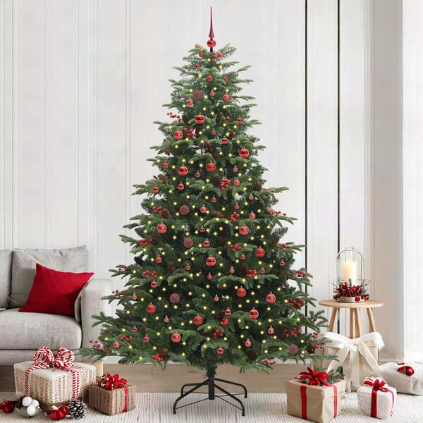 vidaXL Kunstkerstboom Groen 240 cm PVC en Metaal en Plastic