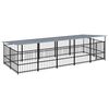 vidaXL Hondenkennel met dak 9,38 m&sup2; staal