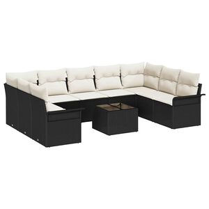 vidaXL Tuin Sofa Set 10 st Bruin poly rattan