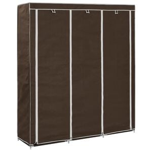 vidaXL Kledingkast met vakken en stangen 150x45x175 cm stof bruin