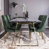 Venture Home Eetkamerstoelen 2 st Velvet Deluxe bosgroen en messing