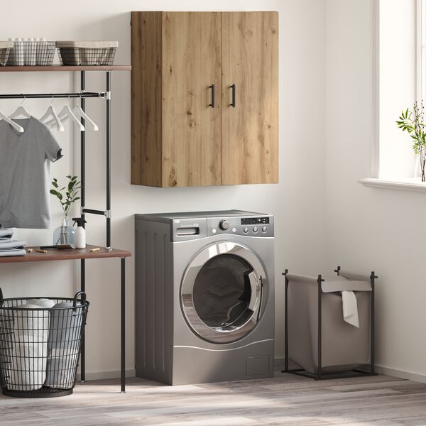 vidaXL Wandkast Artisan Eiken 69,5 x 34 x 90 cm Bewerkt hout