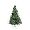 vidaXL Kunstmatig Voorverlicht Kerstboom met 300 LED Groen 180 cm PVC